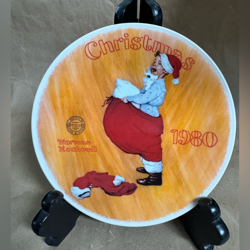 1980 Knowles Norman Rockwell “Scotty Plays Santa” 8” Collectible Plate (7 of 7)